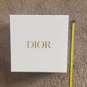 Dior White Flap Box with Gold Logo